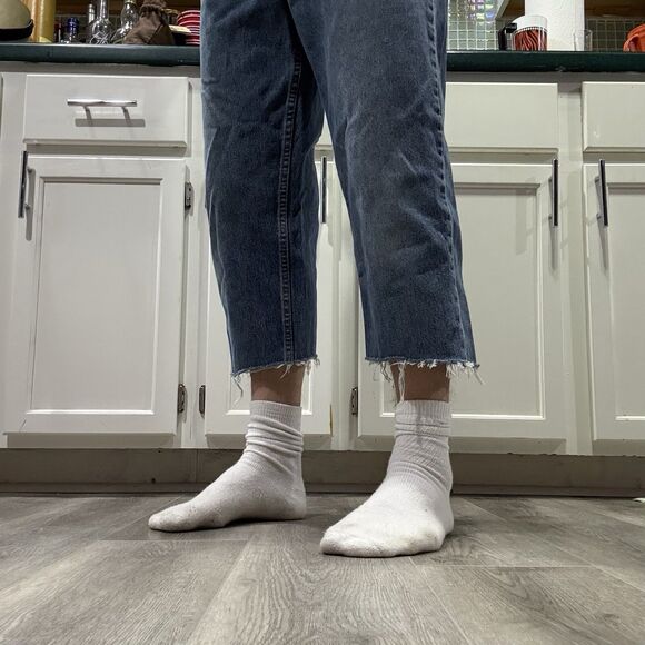 LEVIS 550 Vtg Orange Tab Faded Relaxed High Water Cropped Flooders Jeans 32x25 - Picture 6 of 8